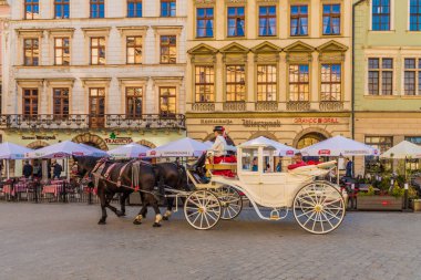 Krakow ortaçağ Old Town Ana Meydanı