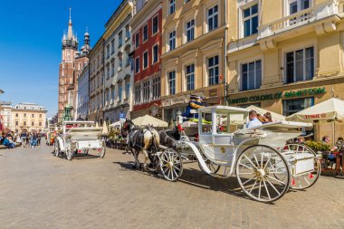 Krakow ortaçağ Old Town Ana Meydanı
