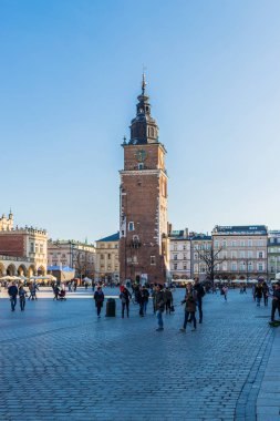 Krakow ortaçağ Old Town Ana Meydanı