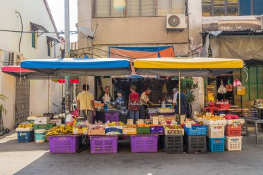 George Town Malezya Campbell sokak meyve ve sebze pazarı