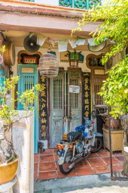 George Town Malezya Çin shophouse mimarisi