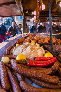 Krakow Old Town Main Square yerel pazar