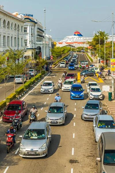 Una vista típica en la ciudad de George en Malasia — Foto de Stock