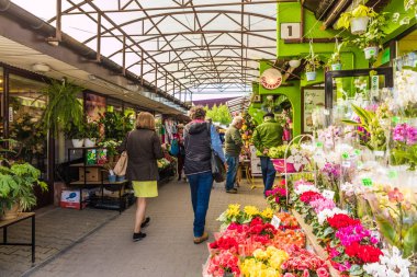 Krakow eski Yahudi Bölgesi Kazimierz bir pazar