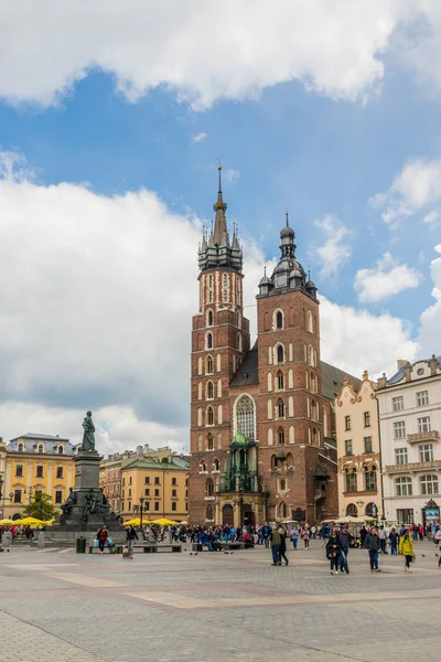 Krakow ortaçağ eski şehir meydanı — Stok fotoğraf