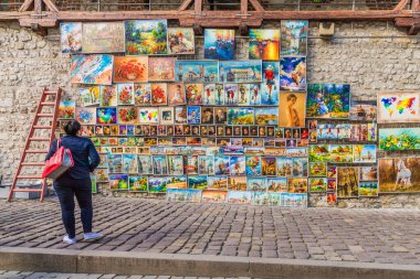 Polonya 'da Krakow' da tipik bir manzara