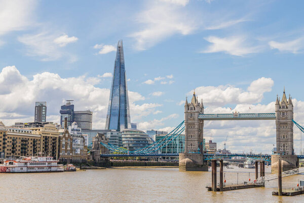 June 2020. London. The Shard, Tower Bridge and Riveer Thames, London, England, United Kindom Europe