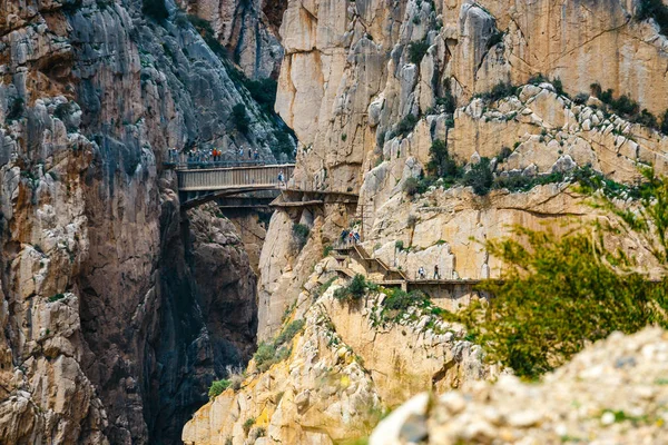 Caminito Del Rey Mountain Path Steep Cliffs Andalusia Spain — Stock Photo, Image