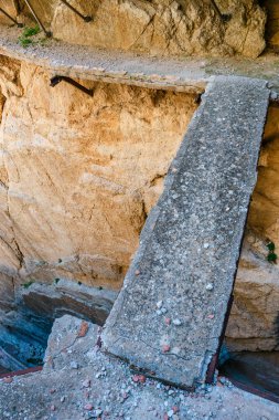 Kraliyet iz olarak da bilinen El Caminito Del Rey gorge Chorro, Malaga Eyaleti, İspanya