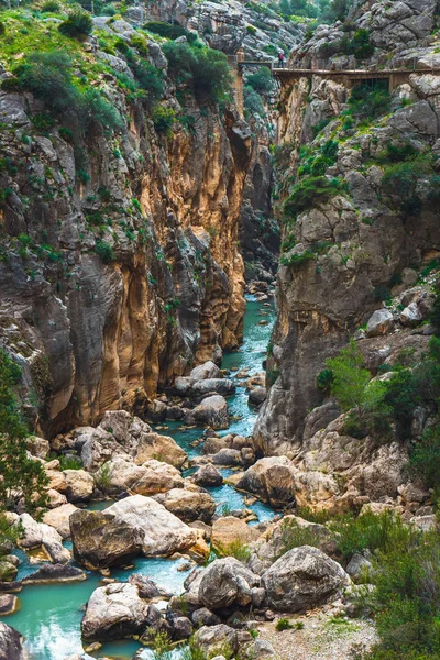 Caminito Del Rey Bergpfad Entlang Steiler Klippen Andalusien Spanien — Stockfoto