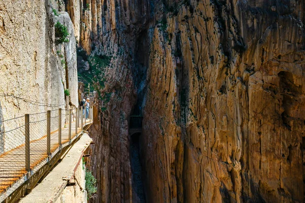 Caminito Del Rey スペイン アンダルシアの険しい崖に沿って山道 — ストック写真