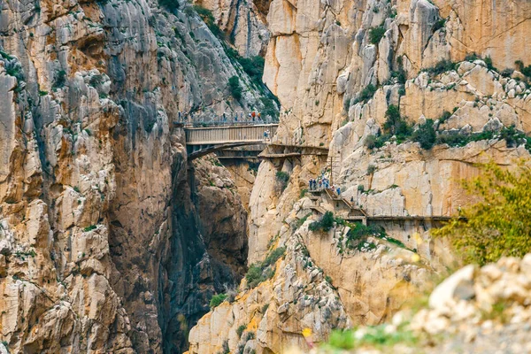 Caminito Del Rey Mountain Path Steep Cliffs Andalusia Spain — Stock Photo, Image