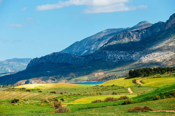 Bergslandskap Nära Chorro Gorge Andalusien Spanien — Stockfoto