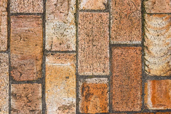 Wall Big Brown Bricks Close — Stock Photo, Image