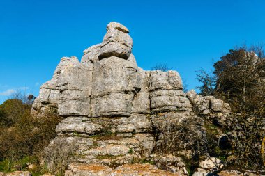 Karstik manzara El Torcal de Antequera doğal Park, Endülüs, İspanya