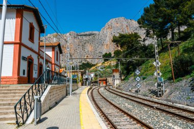 vasıl belgili tanımlık son, iz Caminito Del Rey, İspanya el chorro köyü Tren İstasyonu