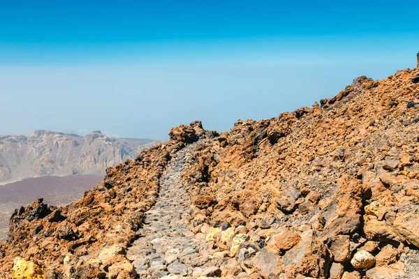 Caminho Montanha Topo Vulcão Teide Tenerife Espanha — Fotografia de Stock