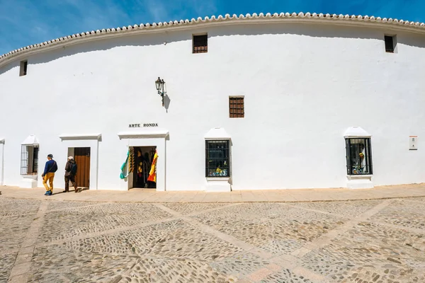 Ronda Spanien April 2018 Weiße Wand Der Plaza Toros Ronda — Stockfoto