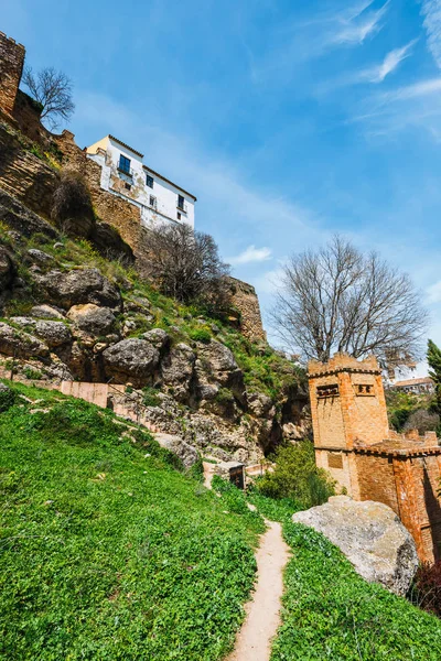 Ronda Spanya Nın Eski Şehrin Tarihi Binalar — Stok fotoğraf