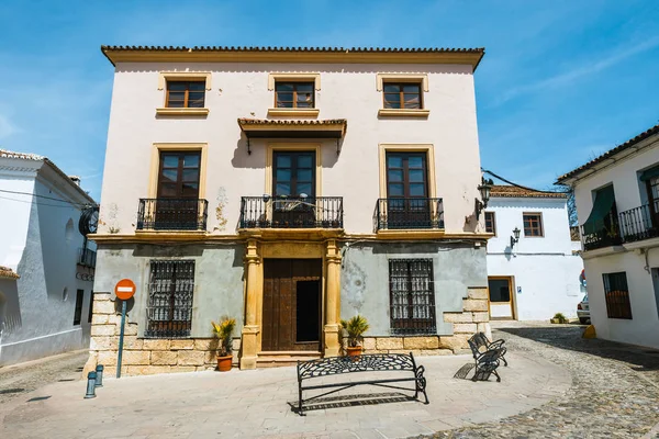 Vista Calle Típica Del Casco Histórico Ronda España —  Fotos de Stock