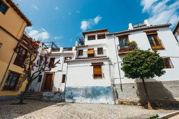 Casas Blancas Barrio Del Albaicín Granada España — Foto de Stock