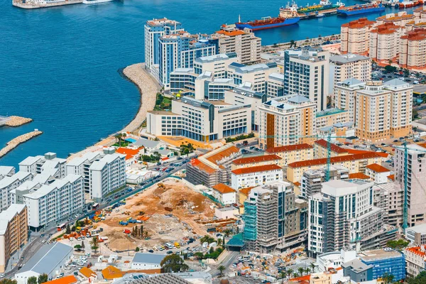 View over Gibraltar city and sea port from the top of the rock