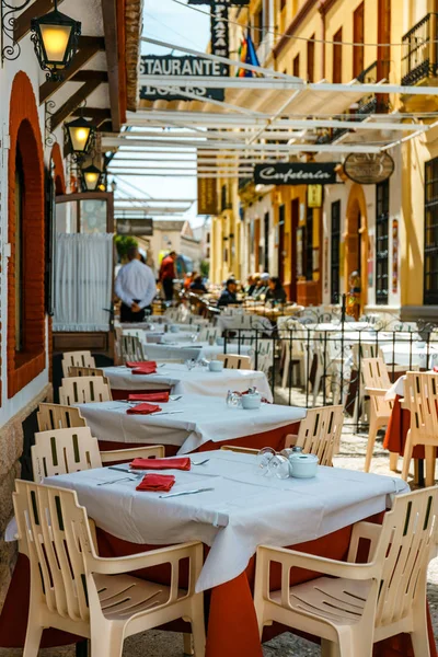 Ronda Hiszpania Kwietnia 2018 Odkryty Reastaurant Przy Placu Plaza Del — Zdjęcie stockowe