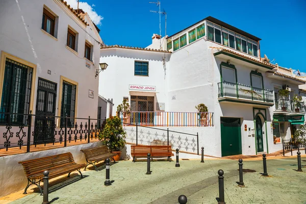 Mijas, İspanya, 08 Nisan 2018: Mijas bir sevimli beyaz Andalusia beyaz evler, İspanya ile köydür