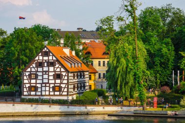 Bydgoszcz, Polonya, 31 Mayıs 2018: Bydgoszcz mimari şehir Brda River Poland, Polonya için