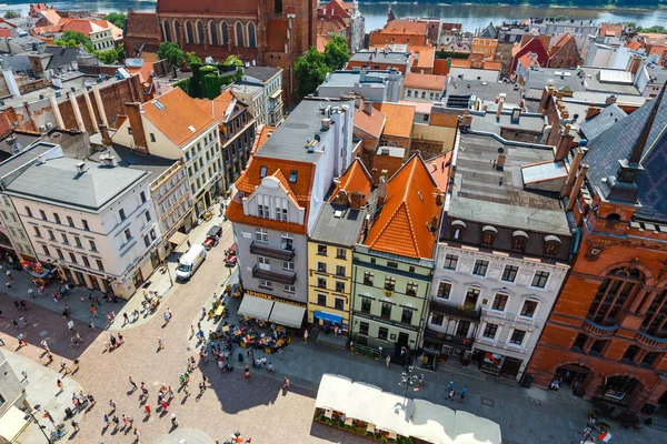 Torun Polônia Junho 2018 Vista Aérea Edifícios Históricos Telhados Cidade — Fotografia de Stock