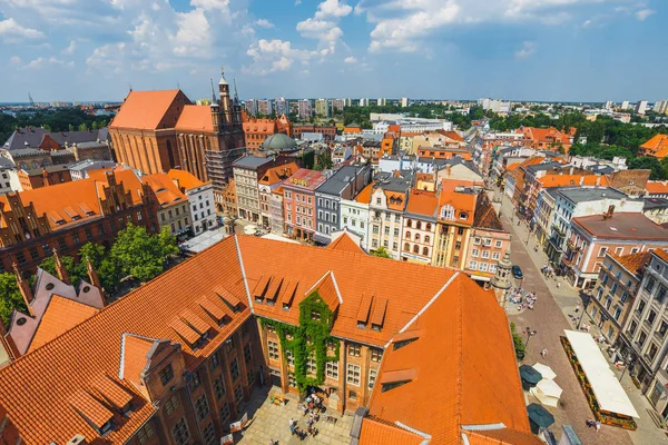 Torun Polonya Haziran 2018 Havadan Görünümü Tarihi Binalar Çatılar Polonya — Stok fotoğraf