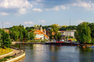 Bydgoszcz, Polonya, 31 Mayıs 2018: Bydgoszcz mimari şehir Brda River Poland, Polonya için