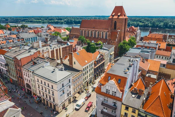 Toruň Polsko Červen 2018 Letecký Pohled Historických Budov Střechy Polské — Stock fotografie