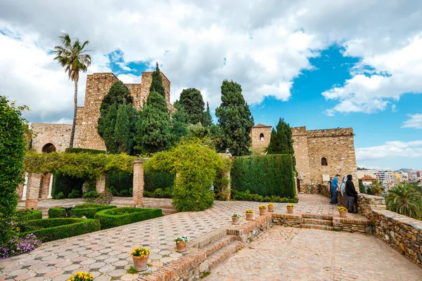 Malaga Spagna Aprile 2018 Castello Gibralfaro Alcazaba Malaga Malaga Costa — Foto Stock