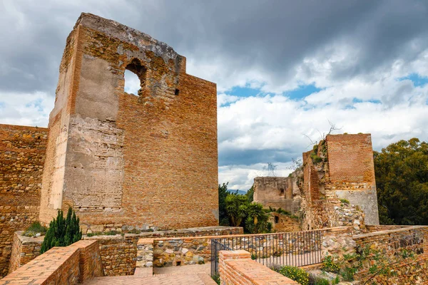 Gibralfaros Slott Alcazaba Malaga Malaga Costa Del Sol Spanien — Stockfoto