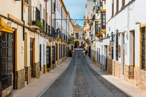 Ronda España Abril 2018 Calle Estrecha Con Fachadas Blancas Casas — Foto de Stock