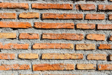 Yatay tuğla duvar arka plan, evin vintage cephe.