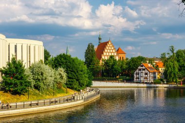 Bydgoszcz, Polonya, 31 Mayıs 2018: Bydgoszcz mimari şehir Brda River Poland, Polonya için