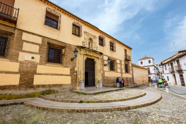 Granada, İspanya, 06 Nisan 2018: Andalusia, geleneksel Arap mimarisini Albaicin Mağribi Ortaçağ çeyrek, Granada, İspanya