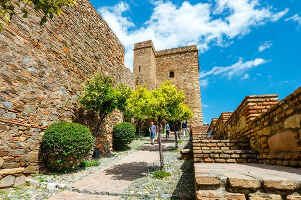 Malaga Spagna Aprile 2018 Castello Gibralfaro Alcazaba Malaga Malaga Costa — Foto Stock