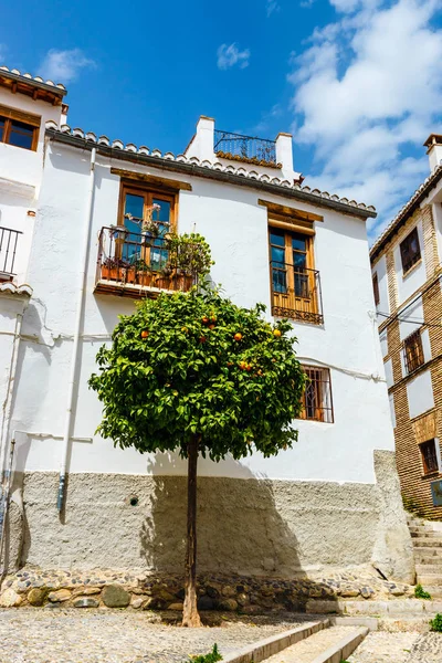 traditional arabic architecture of Andalusia, Albaicin Moorish medieval quarter, Granada, Spain