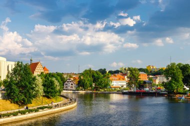 Bydgoszcz, Polonya, 31 Mayıs 2018: Bydgoszcz mimari şehir Brda River Poland, Polonya için