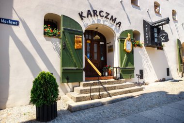 Torun, Polonya, 01 Haziran 2018: Ana Torun eski kasaba meydanında. Torun Unesco Dünya Mirasları arasında listelenen.