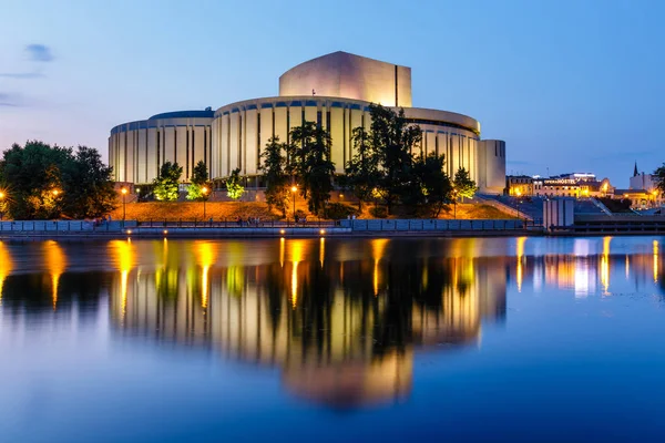 Bydgoszcz Polska Maja 2018 Opera Budynku Bydgoszczy Miasto Nocą Polska — Zdjęcie stockowe