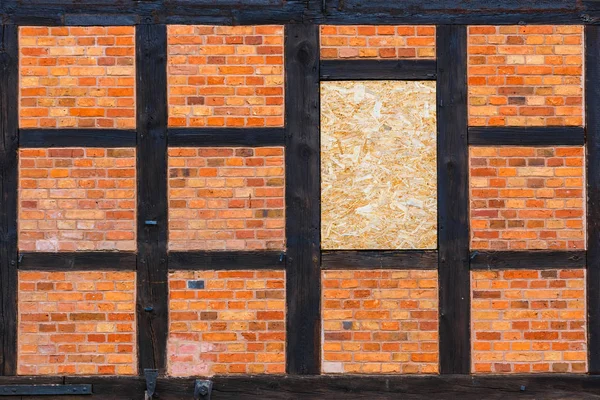 Brown Brick Wall Grunge Background Copy Space — Stock Photo, Image