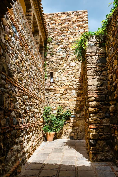 Courtyard Alcazaba Castle Malaga Costa Del Sol Spain — Stock Photo, Image