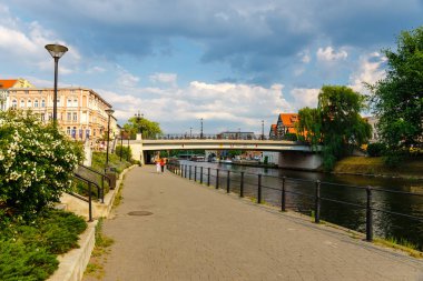 Bydgoszcz, Polonya, 31 Mayıs 2018: Bydgoszcz mimari şehir Brda River Poland, Polonya için