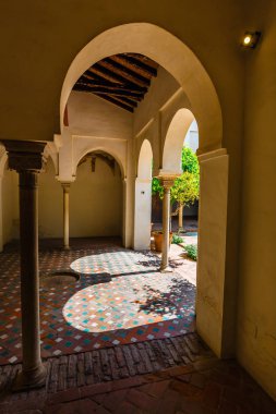 courtyard of alcazaba castle in Malaga, Costa del Sol, Spain clipart