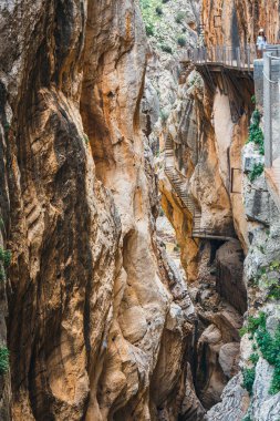 Caminito Del Rey, İspanya, 04 Nisan 2018: dünyanın en tehlikeli patika yürüyüş ziyaretçi Mayıs 2015 yılında tekrar açıldı. Ardales, İspanya.