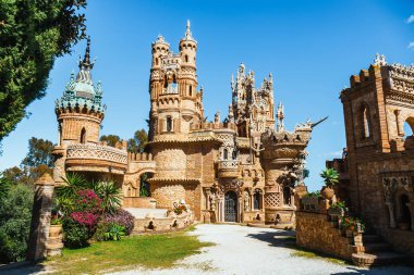 Benalmadena, İspanya, 08 Nisan 2018: Colomares kalede Benalmadena, Christopher Columbus, İspanya adanmış